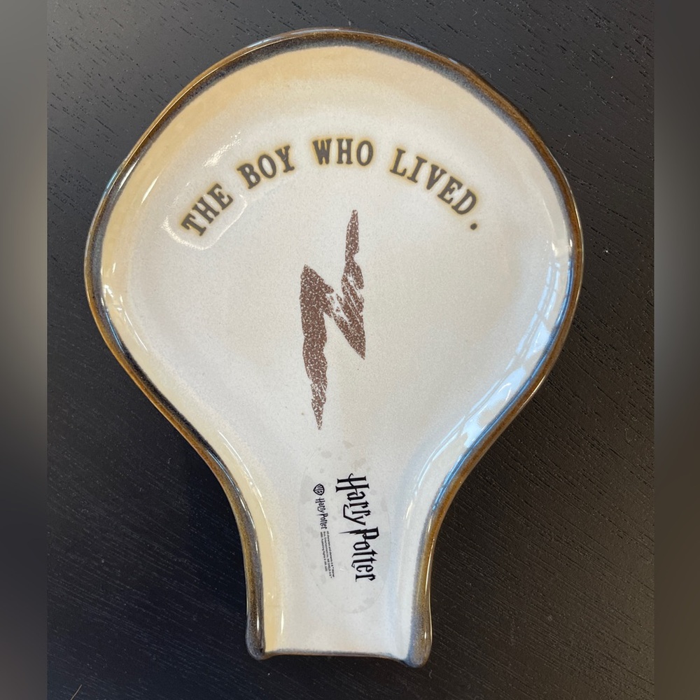 RAE DUNN Harry Potter The boy who lived ceramic Spoon Rest Tray NWT